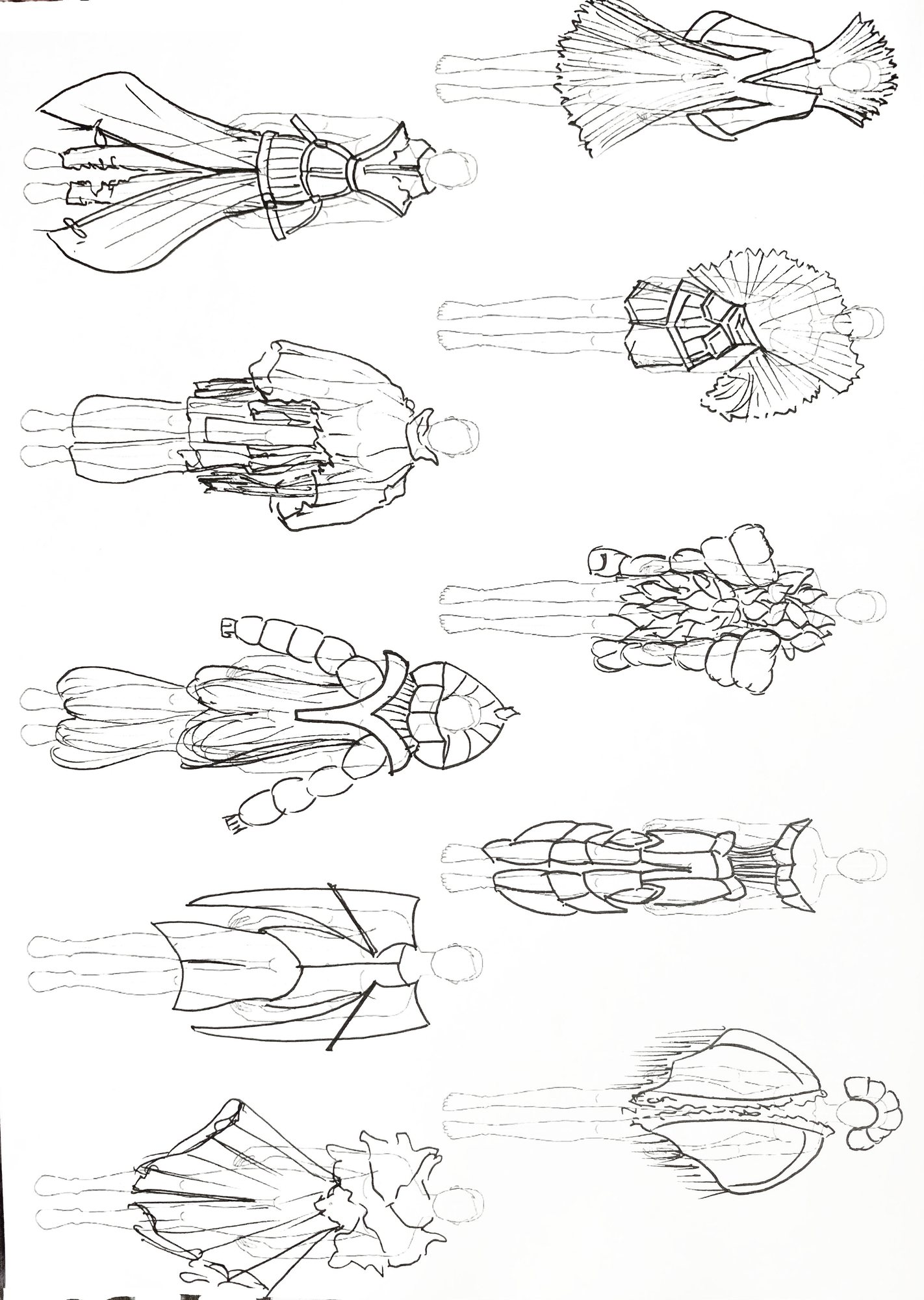 Silhouette sketches, sheet 3