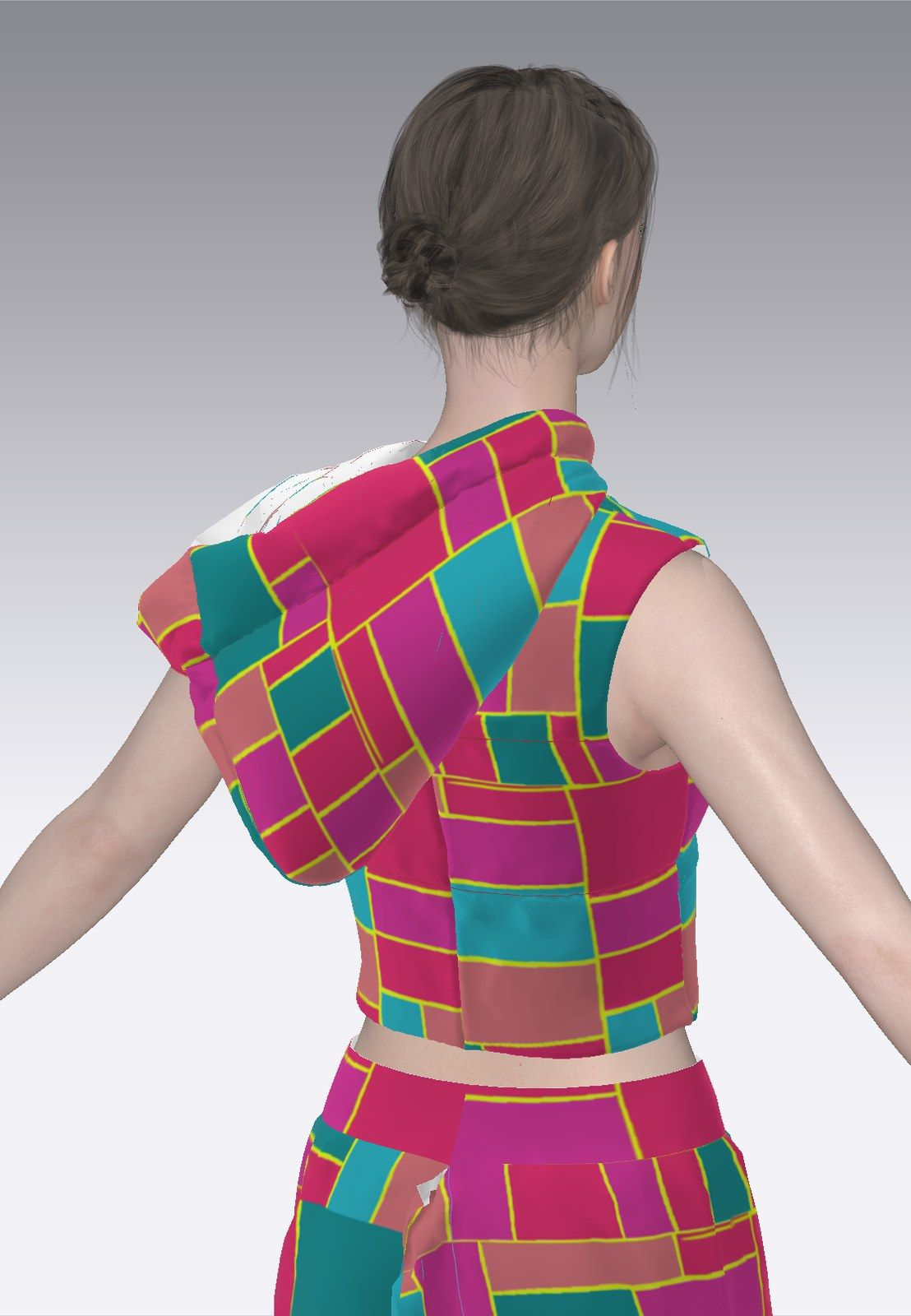 CLO3D render, back
