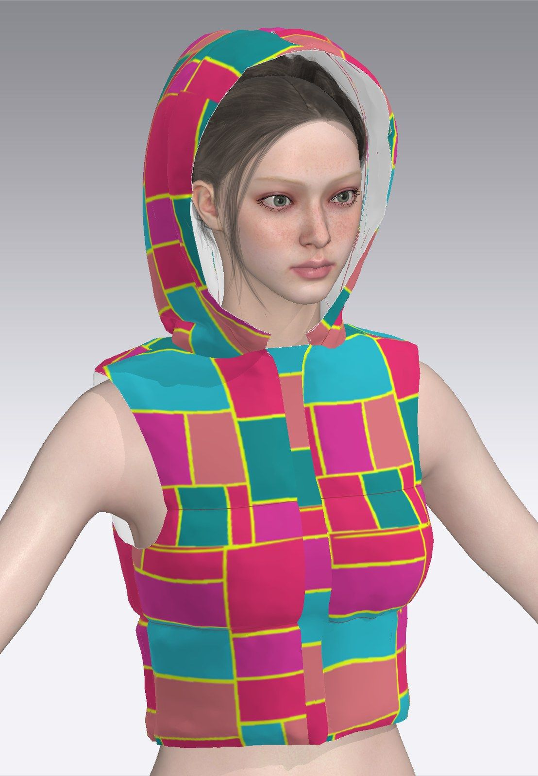 CLO3D render, front