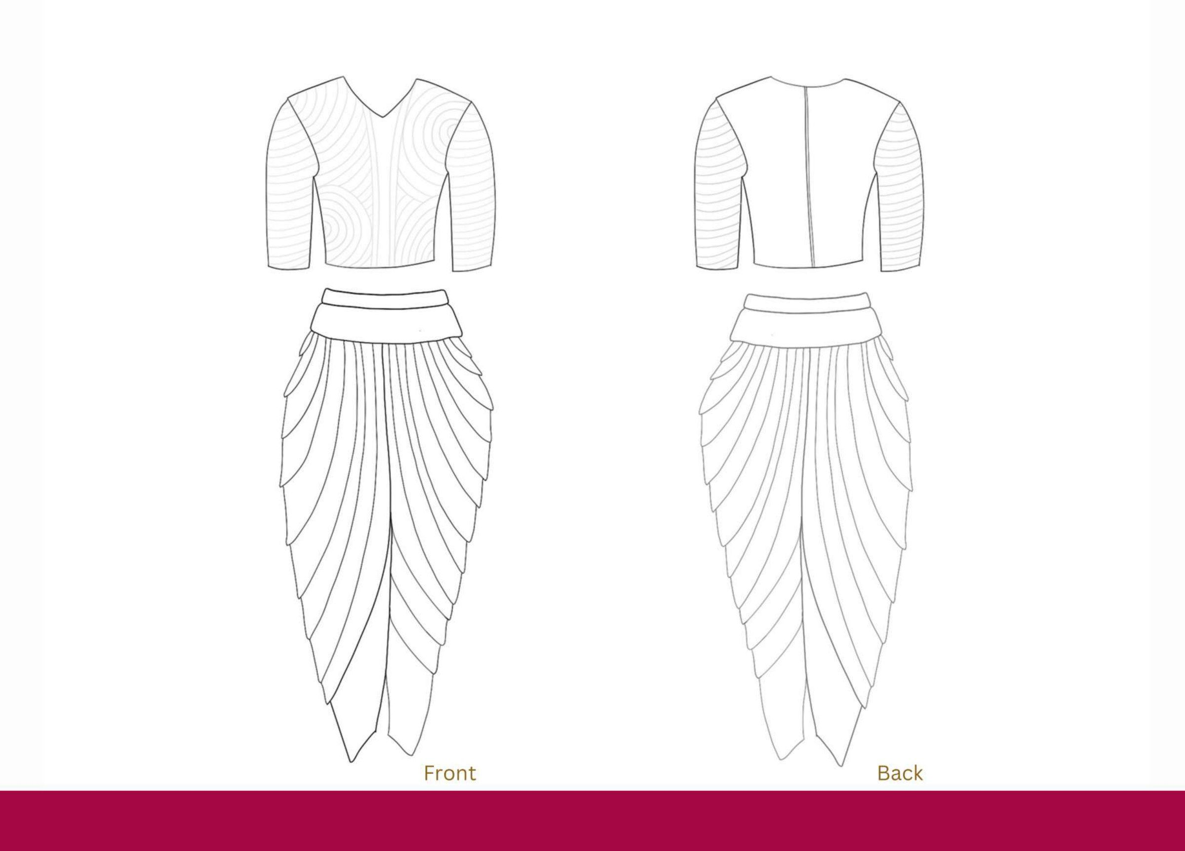 Technical flats of the top and trousers