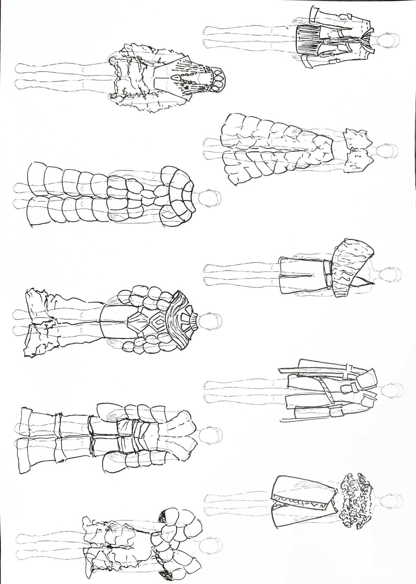 Silhouette sketches, sheet 1
